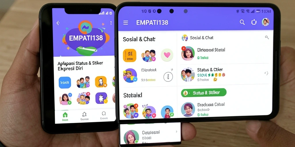 Antarmuka menarik EMPATI138 dengan berbagai pilihan stiker untuk komunikasi.