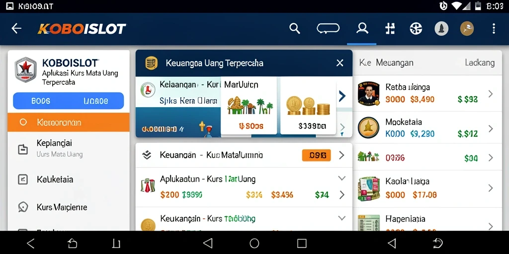 Tampilan antarmuka pengguna KOBOISLOT yang intuitif dan informatif.