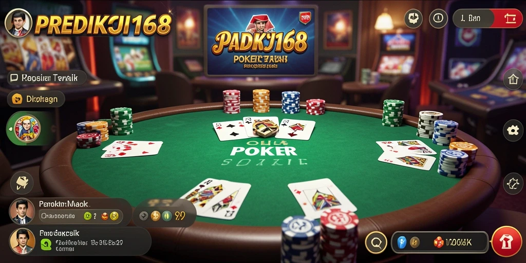 Screenshot PREDIKSI168 menampilkan antarmuka permainan Poker yang menarik.