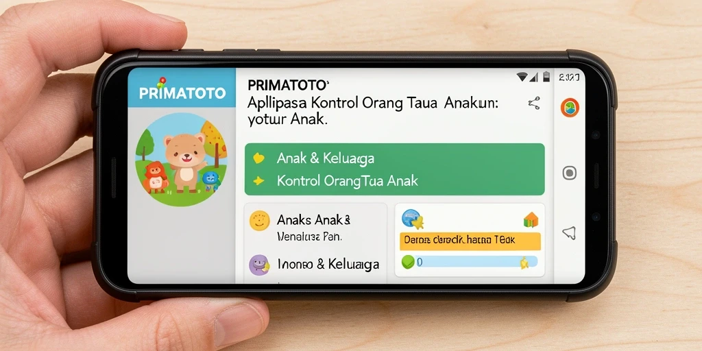 Antarmuka aplikasi PRIMATOTO untuk kontrol orang tua yang intuitif.