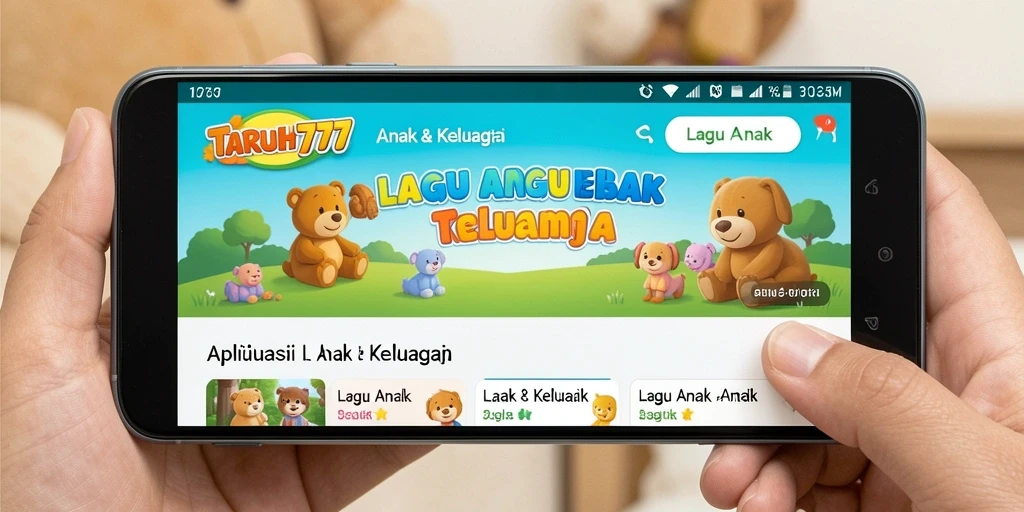 Tampilan antarmuka aplikasi TARUH777 yang menarik dan interaktif untuk lagu anak.