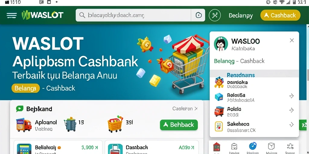 Tampilan antarmuka aplikasi Cashback WASLOT yang menarik dan sederhana.